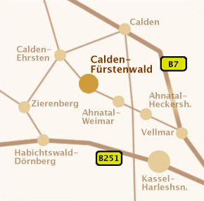 Standort der Praxis in Calden